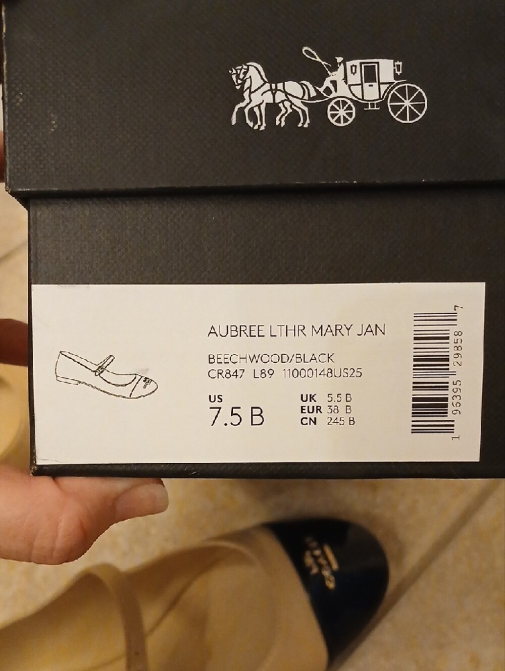 Coach Beige and Black Patent Toe Mary Jane Flats - Picture 8 of 11